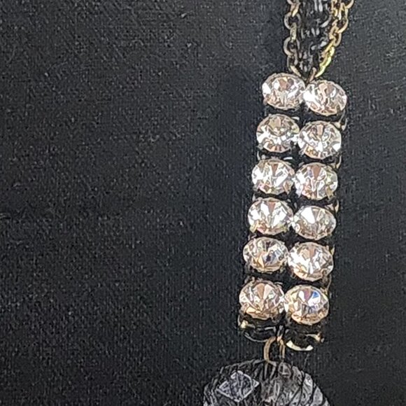 Chico's Vtg Mesh Caged Crystal Gold Metal Beads w/Rhinestone Bling 34" Necklace - Picture 6 of 16